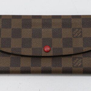 Louis Vuitton Damier Ebene Red Emilie Wallet